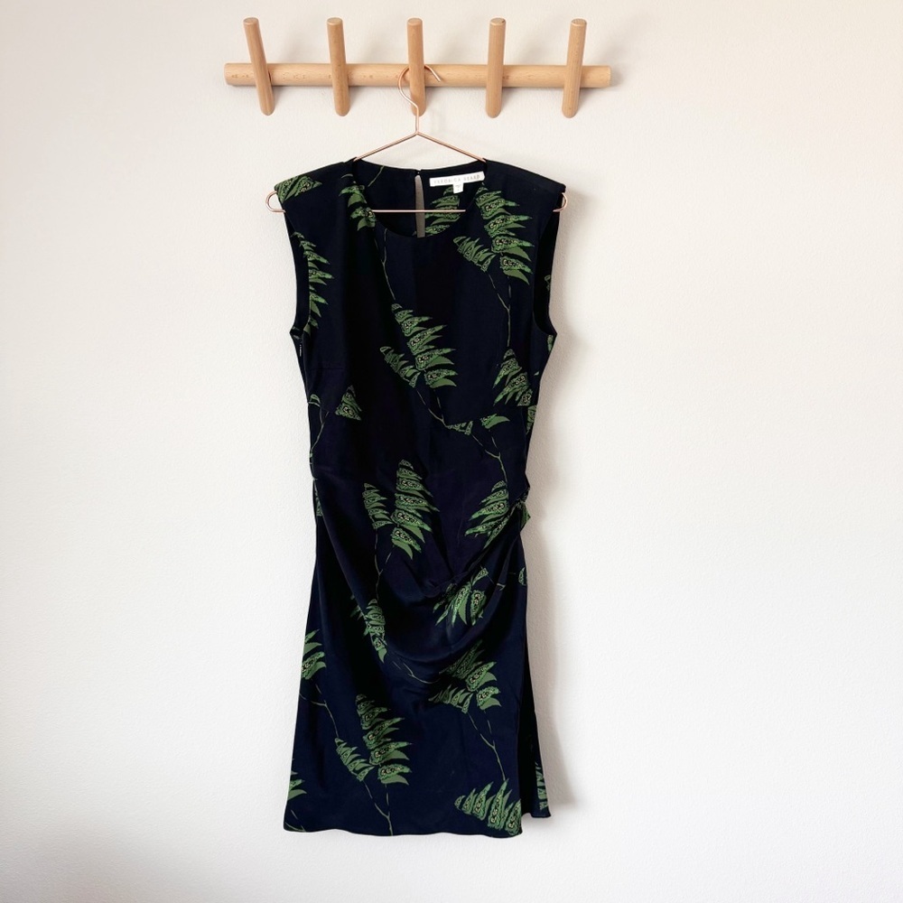 Veronica Beard Fern Print Black Silk Dress